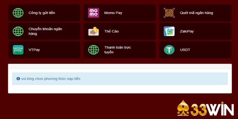 Tìm hiểu nguyên nhân nạp tiền 33win thất bại và cách khắc phục